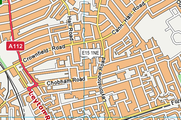 E15 1NE map - OS VectorMap District (Ordnance Survey)