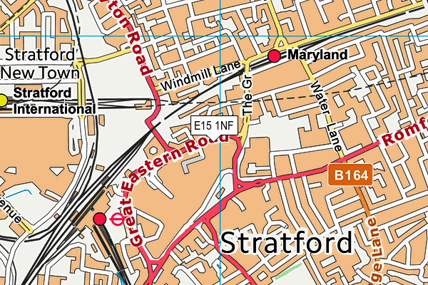 E15 1NF map - OS VectorMap District (Ordnance Survey)