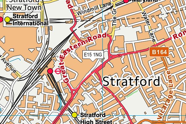 E15 1NG map - OS VectorMap District (Ordnance Survey)