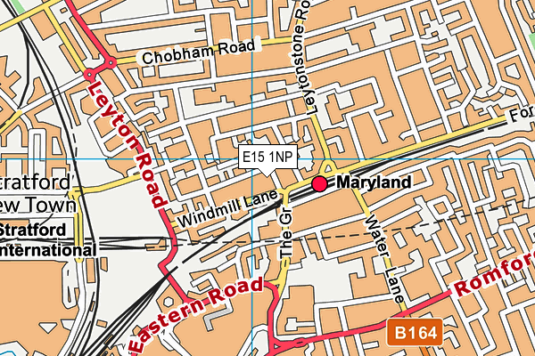 E15 1NP map - OS VectorMap District (Ordnance Survey)