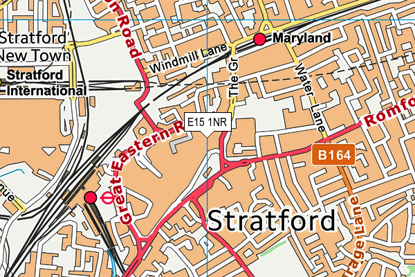 E15 1NR map - OS VectorMap District (Ordnance Survey)