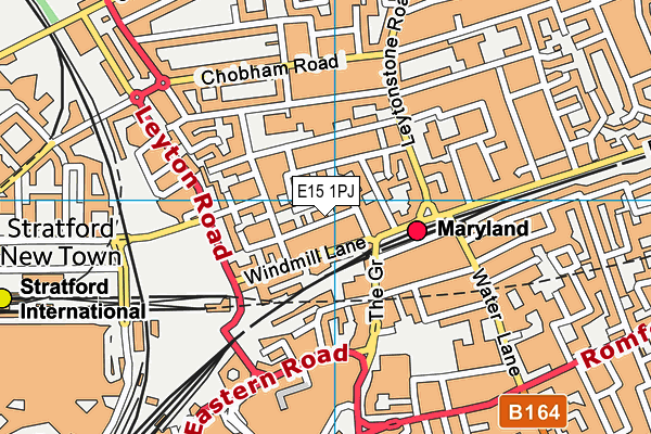 E15 1PJ map - OS VectorMap District (Ordnance Survey)