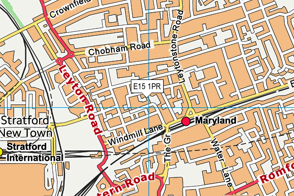 E15 1PR map - OS VectorMap District (Ordnance Survey)