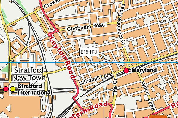 E15 1PU map - OS VectorMap District (Ordnance Survey)