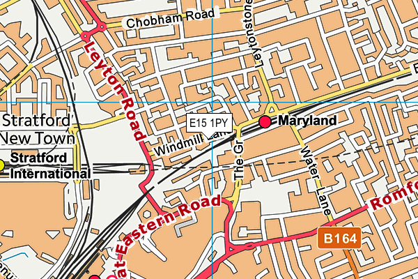 E15 1PY map - OS VectorMap District (Ordnance Survey)