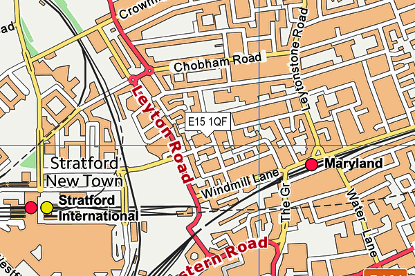 E15 1QF map - OS VectorMap District (Ordnance Survey)