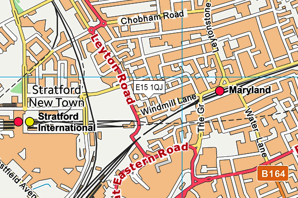E15 1QJ map - OS VectorMap District (Ordnance Survey)