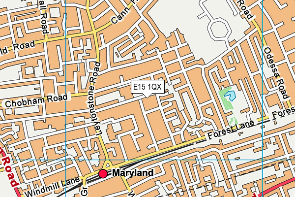 E15 1QX map - OS VectorMap District (Ordnance Survey)