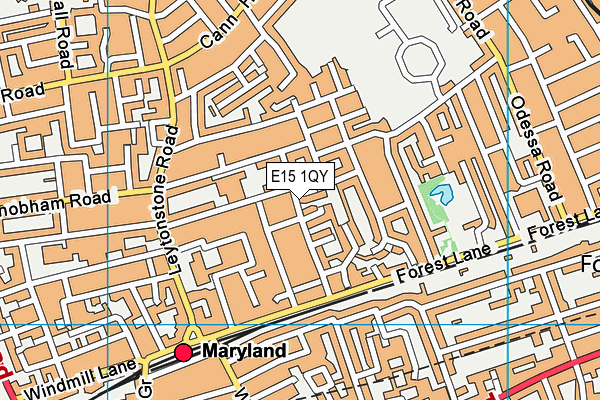 E15 1QY map - OS VectorMap District (Ordnance Survey)