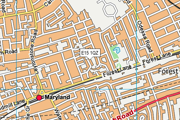 E15 1QZ map - OS VectorMap District (Ordnance Survey)