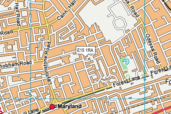 E15 1RA map - OS VectorMap District (Ordnance Survey)