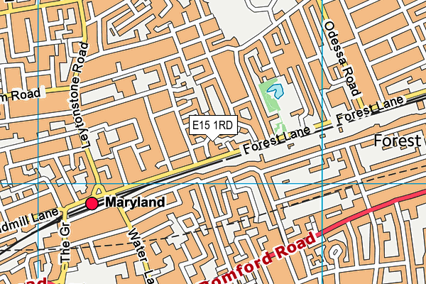 E15 1RD map - OS VectorMap District (Ordnance Survey)