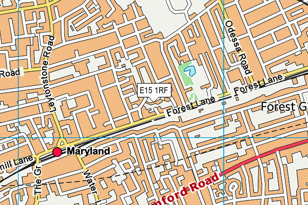 E15 1RF map - OS VectorMap District (Ordnance Survey)