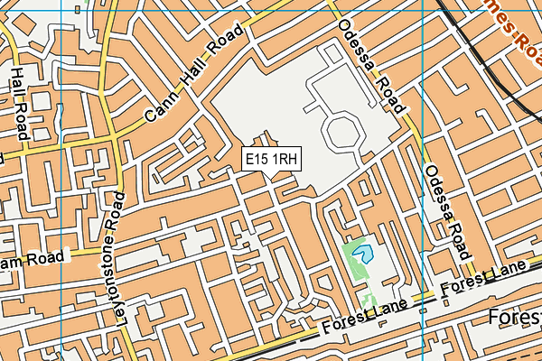E15 1RH map - OS VectorMap District (Ordnance Survey)