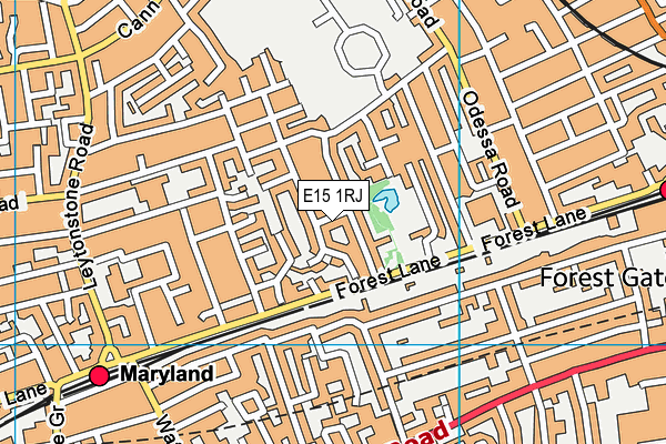 E15 1RJ map - OS VectorMap District (Ordnance Survey)