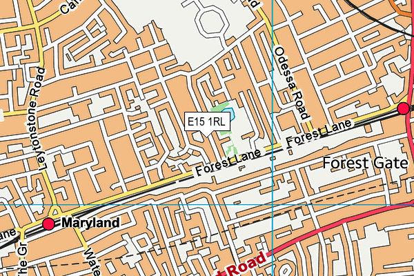 E15 1RL map - OS VectorMap District (Ordnance Survey)