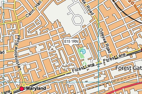 E15 1RN map - OS VectorMap District (Ordnance Survey)