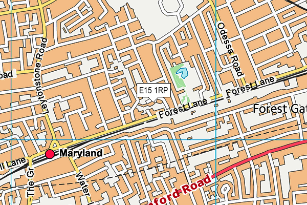 E15 1RP map - OS VectorMap District (Ordnance Survey)