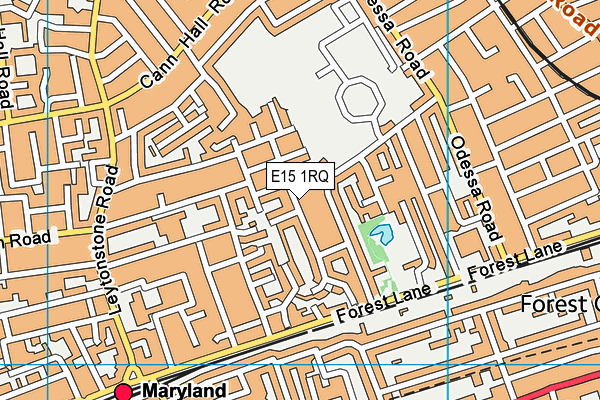 E15 1RQ map - OS VectorMap District (Ordnance Survey)