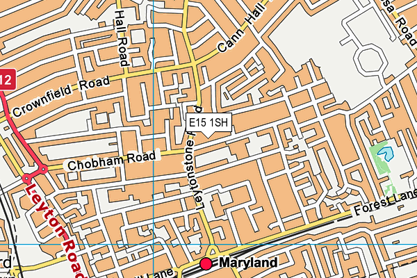 E15 1SH map - OS VectorMap District (Ordnance Survey)