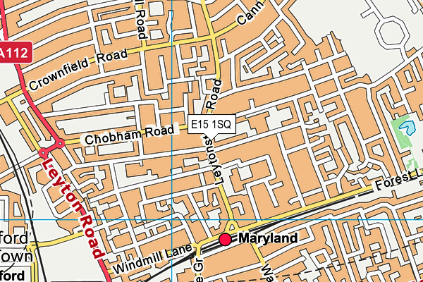E15 1SQ map - OS VectorMap District (Ordnance Survey)