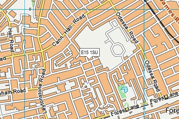 E15 1SU map - OS VectorMap District (Ordnance Survey)
