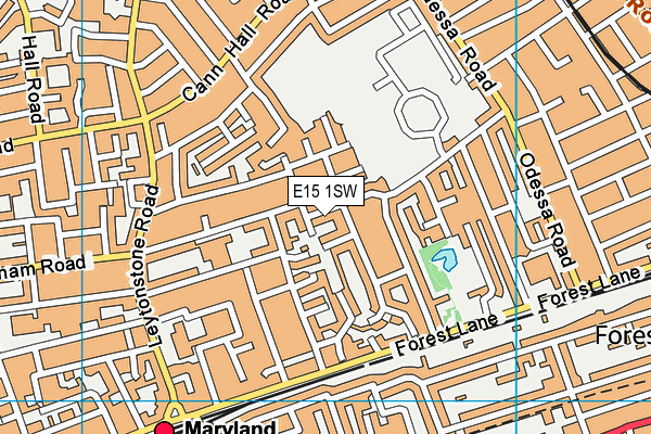 E15 1SW map - OS VectorMap District (Ordnance Survey)