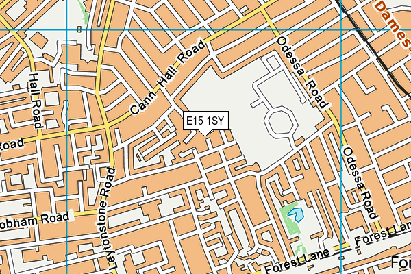 E15 1SY map - OS VectorMap District (Ordnance Survey)