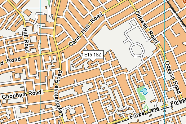 E15 1SZ map - OS VectorMap District (Ordnance Survey)