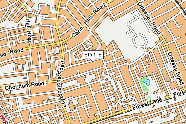 E15 1TE map - OS VectorMap District (Ordnance Survey)