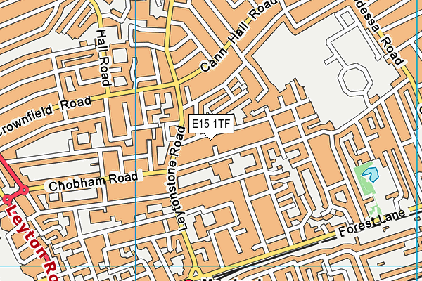 E15 1TF map - OS VectorMap District (Ordnance Survey)