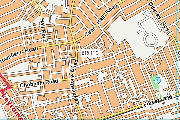 E15 1TG map - OS VectorMap District (Ordnance Survey)