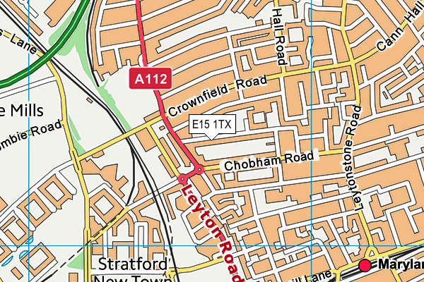 E15 1TX map - OS VectorMap District (Ordnance Survey)