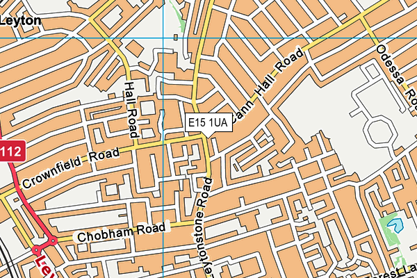 E15 1UA map - OS VectorMap District (Ordnance Survey)