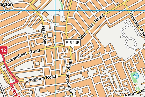 E15 1UB map - OS VectorMap District (Ordnance Survey)