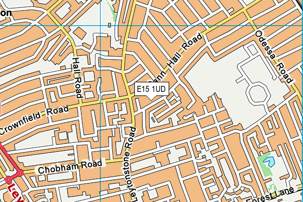 E15 1UD map - OS VectorMap District (Ordnance Survey)