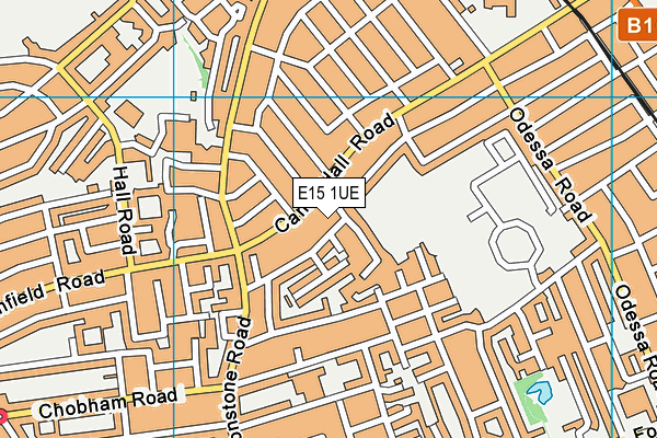 E15 1UE map - OS VectorMap District (Ordnance Survey)
