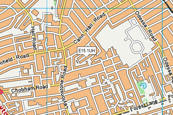 E15 1UH map - OS VectorMap District (Ordnance Survey)