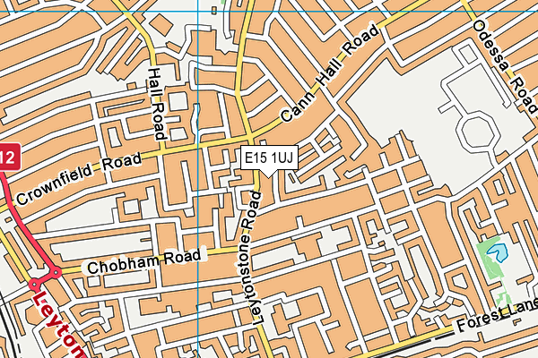 E15 1UJ map - OS VectorMap District (Ordnance Survey)