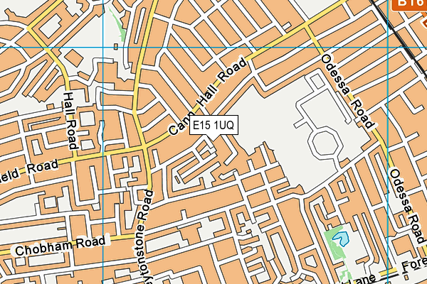 E15 1UQ map - OS VectorMap District (Ordnance Survey)