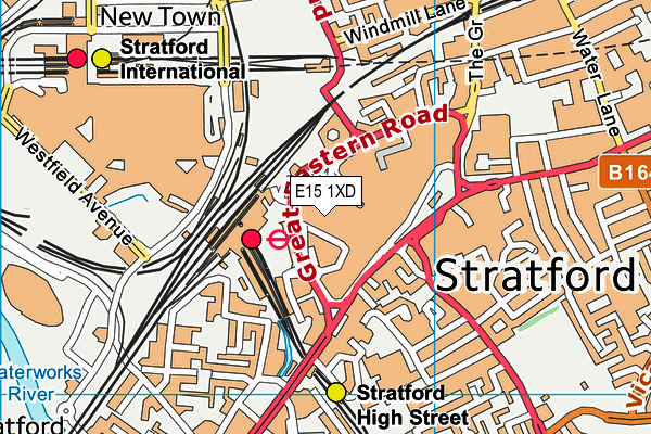 E15 1XD map - OS VectorMap District (Ordnance Survey)