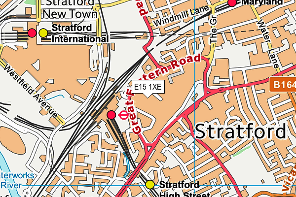 E15 1XE map - OS VectorMap District (Ordnance Survey)