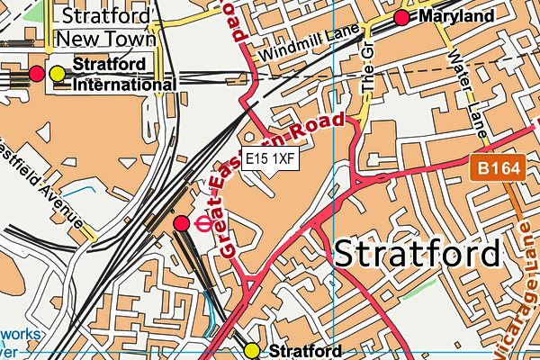 E15 1XF map - OS VectorMap District (Ordnance Survey)