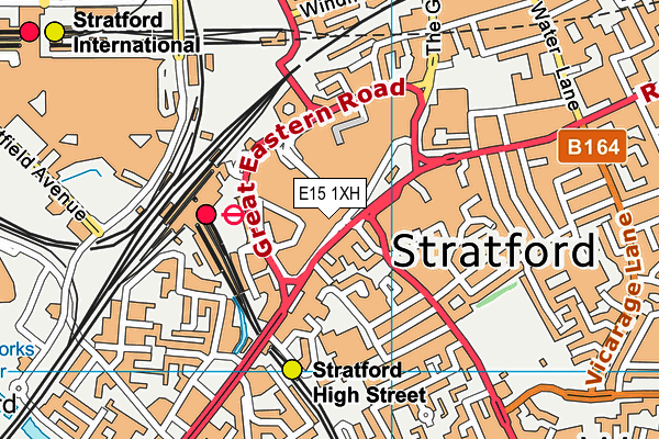 E15 1XH map - OS VectorMap District (Ordnance Survey)