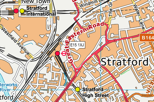 E15 1XJ map - OS VectorMap District (Ordnance Survey)