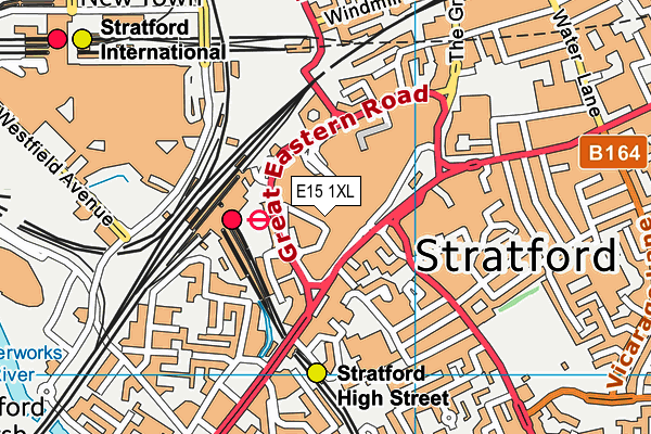 E15 1XL map - OS VectorMap District (Ordnance Survey)