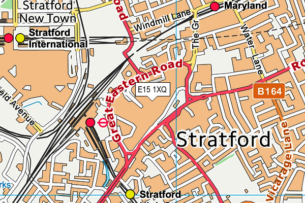E15 1XQ map - OS VectorMap District (Ordnance Survey)