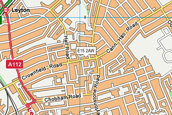 E15 2AW map - OS VectorMap District (Ordnance Survey)