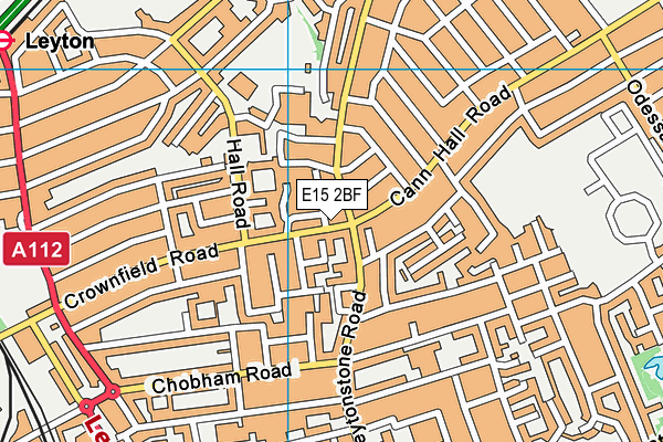 E15 2BF map - OS VectorMap District (Ordnance Survey)