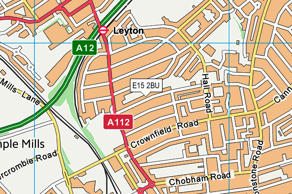 E15 2BU map - OS VectorMap District (Ordnance Survey)